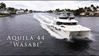 Power Catamaran For Sale  2018 Aquila 44 quotWASABIquot [upl. by Drehcir]