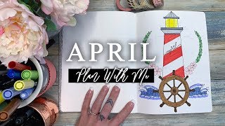 April 2019 Plan With Me  Nautical Bullet Journal Setup [upl. by Comyns]