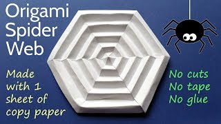 Origami Spider Web  DIY Paper Halloween Decoration Tutorial [upl. by Norval]