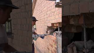 Brick house load bearing wall column replacement process [upl. by Shanney864]