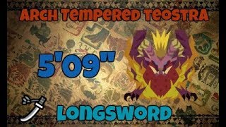 Arch tempered Teostra Longsword SOLO 509  MHW [upl. by Lozar58]