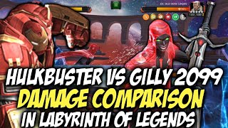 Hulkbuster Vs Guillotine 2099 Damage Comparison  Who Will Win  Marvel Contest Of Champions [upl. by Hakon]