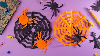 Paper Cutting Design🎃How to make a spider web for Halloween [upl. by Ayekahs691]