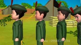 3D Animation Five Little Soldiers Nursery Rhyme for children with Lyrics [upl. by Holloway]