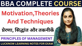 Motivation Theories and Techniques  Motivation Theory  Motivation Technique in hindi  bba [upl. by Nesiaj]