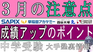 中学受験No238中学受験生3月の注意点と成績アップのポイント大手塾の裏情報 [upl. by Nnaihs]