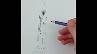 🕯Mum Çizimi  Candle Drawing  Short video [upl. by Andromeda]