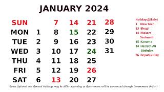 January Calendar 2024 [upl. by Magdalen]