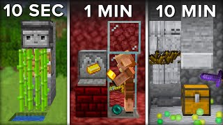 Minecraft Farm In 10 SECONDS 1 Minute amp 10 Minutes [upl. by Cut785]