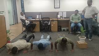 Corporate Games  Push up challenge Inclusionfun Friday games office games [upl. by Barta]