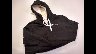 Hollister Sherpa Lined Full Zip Hoodie  Try On [upl. by Oile]