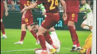 FOLLIA di KUMBULLA in ROMA  SASSUOLO  Calcio a Berardi ed espulsione [upl. by Croix]