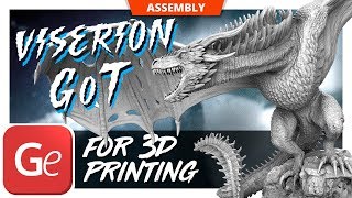 Viserion Ice Dragon 3D Printing Figurine  Assembly by Gambody [upl. by Marchak]