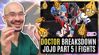 DOCTOR Breaks down JoJos Bizarre Adventure FIGHTS  MISTA amp GIORNO vs GHIACCIO [upl. by Ecertap]