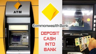 How To Deposit Money At ATM Commonweath Bank  Insert Cash Into Bank Account [upl. by Aidualc]