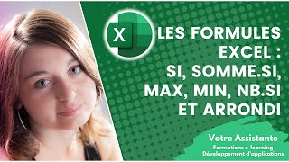 Utiliser les formules Excel  Si sommesi max min nbsi et arrondi 22 [upl. by Yssak149]