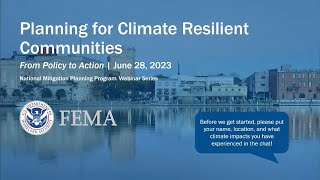 From Policy to Action Planning for Climate Resilient Communities [upl. by Pownall]