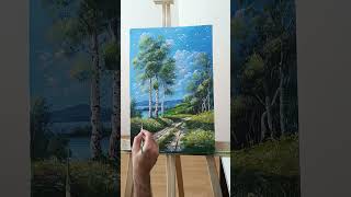 Manzara Akrilik Boya Landscape Painting 1 painting acryliclandscape how [upl. by Traver331]