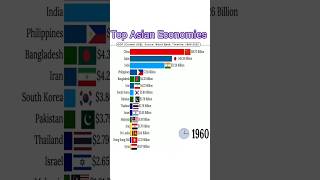 Top Asian Economies 19602022 shorts gdp economy [upl. by Sirrep434]