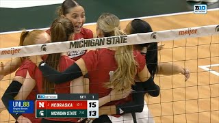 Nebraska vs Michigan State  2024 Womens College Volleyball Oct 18 2024 [upl. by Yruoc]