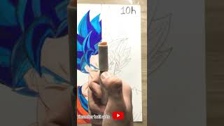 1hr vs 10hr Goku SSJ blue 🔵 drawing challenge ✨part2✨shorts shortsfeed viralshort dbz goku [upl. by Luy]