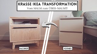 MODERNE Nachttische bauen  IKEA Hack  MALM Kommode austauschen  Schlafzimmer Makeover [upl. by Namurt]