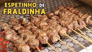 Como Fazer Espetinho de Carne com Fraldinha  Tv Churrasco [upl. by Lesak]