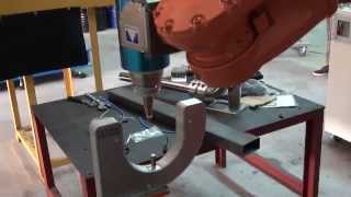 Robotic Laser Cutting Head with Bulls Eye TCP Calibration [upl. by Sikata]