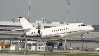 Dassault Falcon 2000EX NetJets Europe CSDFK departure at Munich Airport München Flughafen [upl. by Malamut734]