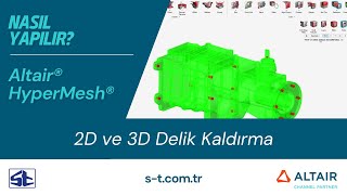 2D ve 3D Delik Kaldırma  Geometri Sadeleştirme  Altair HyperMesh [upl. by Ragg]