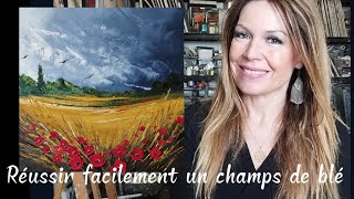 PEINDRE BLÉ amp COQUELICOTS FACILEMENT par Nelly LESTRADE [upl. by Emirej]