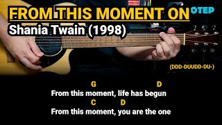 From This Moment On  Shania Twain 1998 Easy Guitar Chords Tutorial with Lyrics [upl. by Leal752]