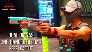 AaronPlinks DualWielding OneHanded Reload Diana Blasters Nerf Loadout [upl. by Saw]