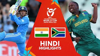 India v South Africa  Semifinal Hindi Highlights  U19 CWC 2024 [upl. by Nahtannhoj724]