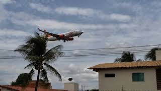 Juazeiro do Norte Pouso 737800 visão de rua passageiro e piloto [upl. by Rairb]