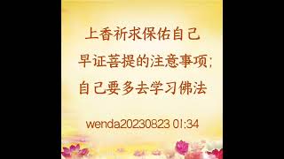 🌈问答20230823 上香祈求保佑自已 早证菩提的注意事项；自己要多学习佛法 [upl. by Martin]