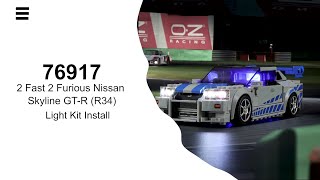 Install Lightailing Light Kit For Lego 2 Fast 2 Furious Nissan Skyline GTR R34 76917 [upl. by Harret]