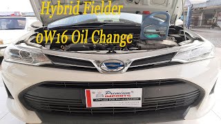 Toyota Fielder Hybrid Oil Change  Hybrid Engine Oil  Engine Oil 0W16 [upl. by Ydnec]