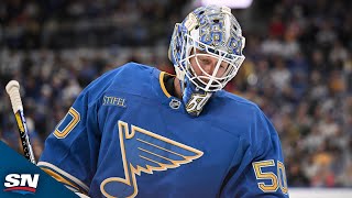 St Louis Blues’ Jordan Binnington Turns Near Blunder Into Miraculous Save [upl. by Aerdnaid653]