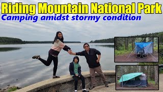 Riding Mountain National Park  Wasagaming Campground  Stormy Camping  Family Vlog [upl. by Meelak650]