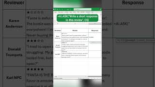 Write Review Responses like Experts Using ChatGPT in Excel [upl. by Woodring849]