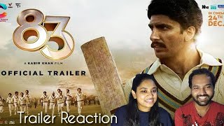 83 Movie HindiTrailer  Ranveer Singh Kabir Khan  Reaction Video By Tamil Couple Reaction [upl. by Seadon]