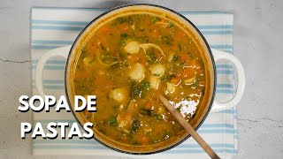 Cómo hacer una Sopa de pastas Colombiana con verduras  Sopa de conchas [upl. by Jevon960]