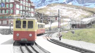 【スイス／ユングフラウ鉄道】BDhe 24 206JungfraubahnKleine Scheidegg Station [upl. by Nireil]