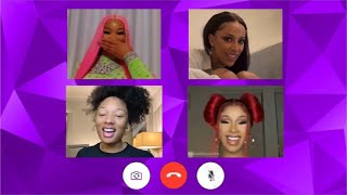 Nicki Minaj Doja Cat Cardi B and Megan Thee Stallion chat on Facetime [upl. by Einberger]