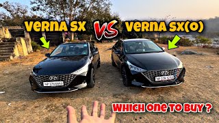 Verna sx vs Verna Sxo  Full comparison  Which one to buy in 2023 [upl. by Westfahl225]