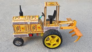 How to make Matchbox Tractor at Home  Diy Mini Tractor  Mini Tractor Science Project [upl. by Ydnyl]