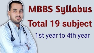 MBBS SYLLABUS complete 19 subject first year to final year [upl. by Alleon]