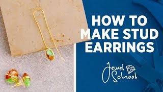 How to Make Simple Stud Earrings  Jewelry 101 [upl. by Lynnworth327]