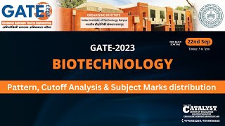 GATE Biotechnology 2023  Pattern Cutoff analysis amp Subject wise marks distribution [upl. by Lillis]